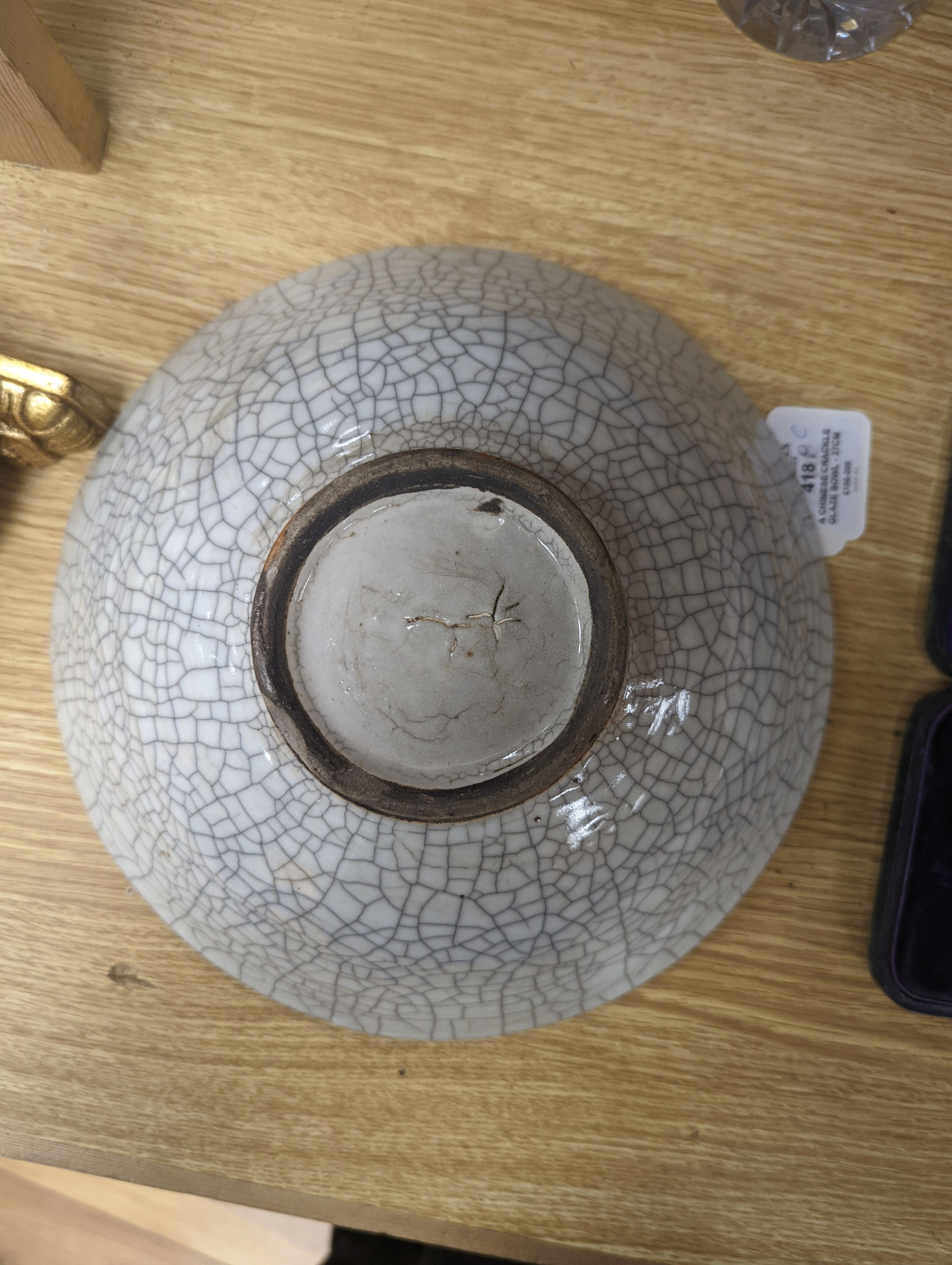 A Chinese crackle glaze bowl - 27cm diameter